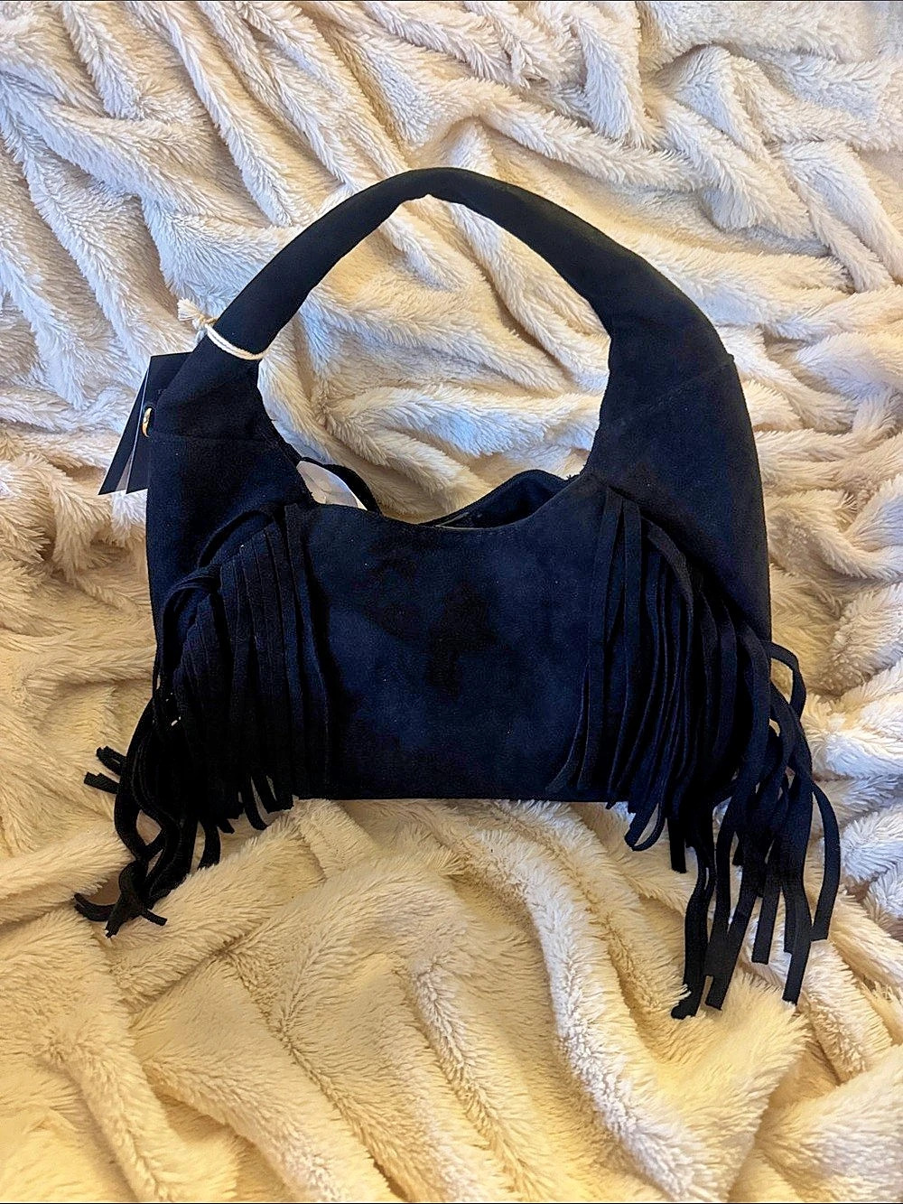 Universal Thread Black Fringe Shoulder Bag NWT